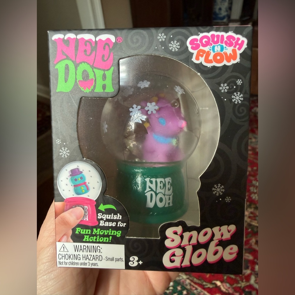 NeeDoh Squish N Flow Snow Globe - Purple Reindeer. TikTok favorite